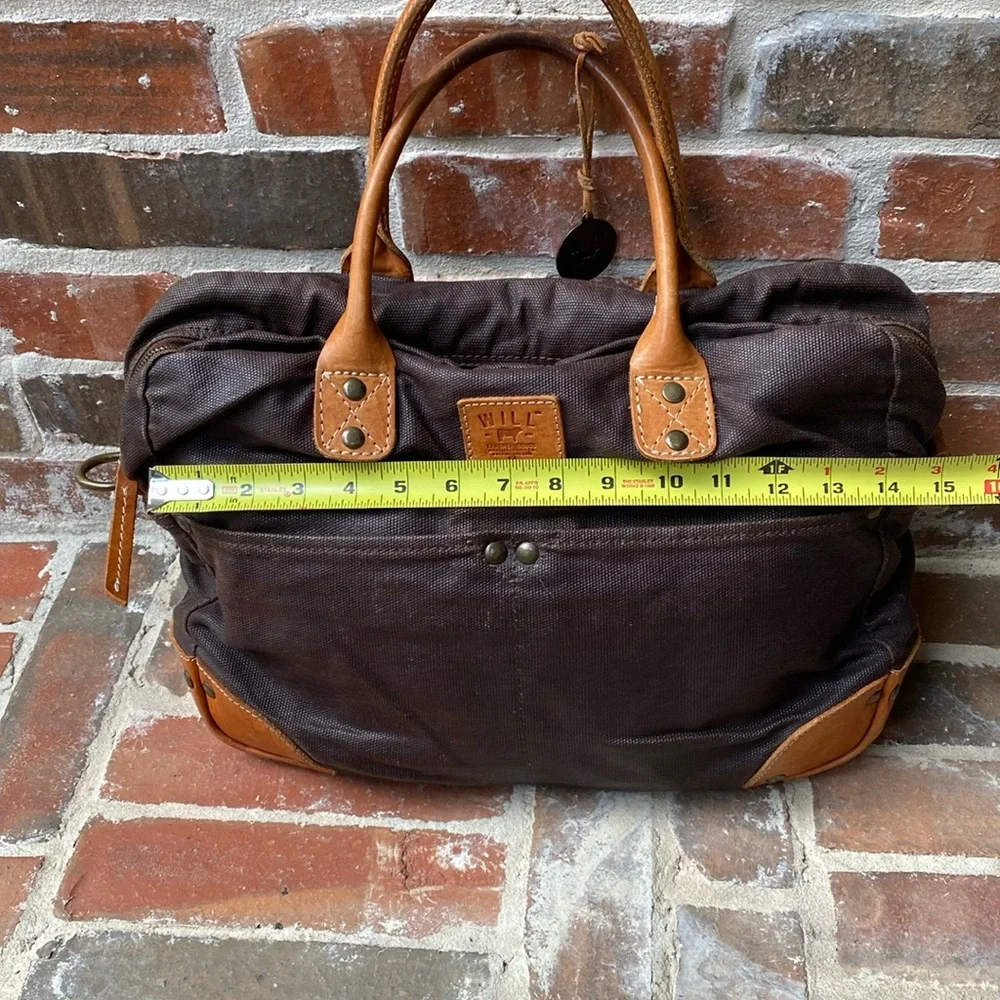 WILL LEATHER GOODS Canvas & Leather Overnighter/Briefcase/Laptop Bag
